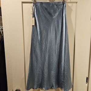 *NWT* Aritzia Babaton Satin Skirt Slip Maxi Slab Blue Size 8